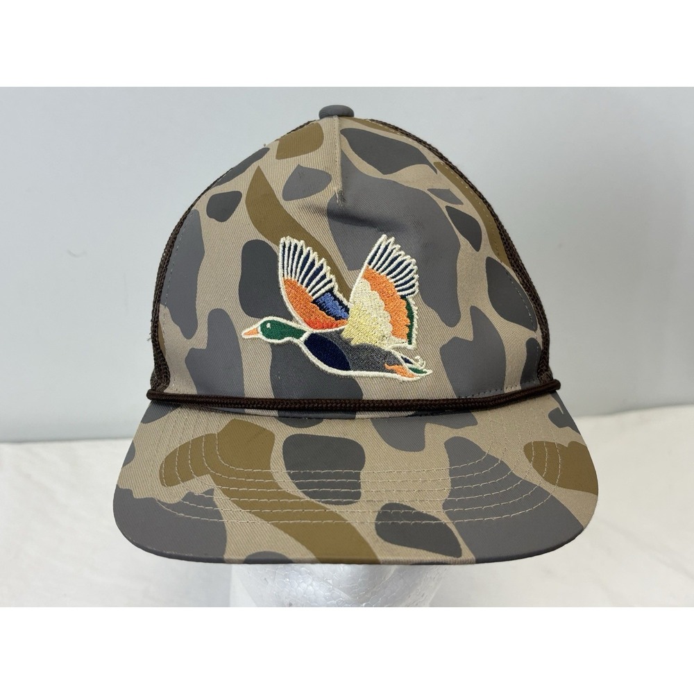 Burlebo Retro Camp Duck Baseball Hat Cap SnapBack Hunting Trucker Rope